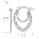 Sterling Silver Beaded Double Oval Hoop Earrings - QE-C715BA56-2417