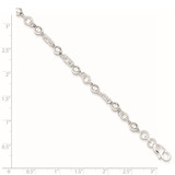 Sterling Silver Beaded Fancy Link Bracelet