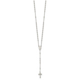 Sterling Silver Beaded Rosary18 inch Necklace with1.25 inch extension