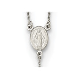 Sterling Silver Beaded Rosary18 inch Necklace with1.25 inch extension