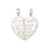 Sterling Silver Best Friend 2-piece break apart Heart Charm - QC-B7B6C1F9-1008