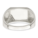 Sterling Silver Black Enameled and CZ Mens Ring - QR-EFB9B634-1255