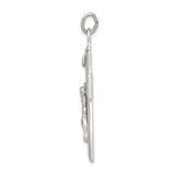 Sterling Silver Black Epoxy INRI Crucifix Pendant