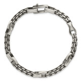 Sterling Silver Black Ruthenium-plated Brushed Fancy Box Chain Mens 8.5 inch Bracelet