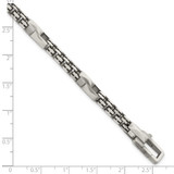 Sterling Silver Black Ruthenium-plated Brushed Fancy Box Chain Mens 8.5 inch Bracelet