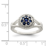 Sterling Silver Blue & White CZ Ring - QR-9CAB1710-1017