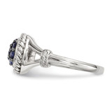 Sterling Silver Blue & White CZ Ring - QR-DA41A3BF-1634