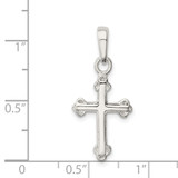 Sterling Silver Budded Cross Pendant - QC-6440D97A-3211