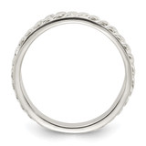 Sterling Silver Chain Inlay Design 3mm Band - QR-E62677F4-7685