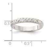 Sterling Silver Chain Inlay Design 3mm Band - QR-E62677F4-7685