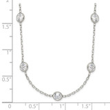 Sterling Silver Clear 4mm 9-Station CZ w/2in ext. Necklace - QG-2A31BCB9-2844