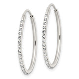 Sterling Silver Crystal Endless Hoop Earrings - QE-550E9E55-8541