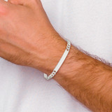 Sterling Silver Curb Link ID Bracelet - QI-3E0DDF23-3169