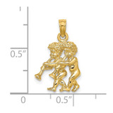 14k 3-D Gemini Zodiac Charm