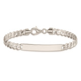 Sterling Silver Curb Link ID Bracelet - QI-C88317B3-4969
