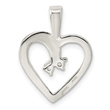Sterling Silver CZ & Heart Pendant - QP-608541DF-8102