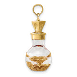 14K 3-D Gold Leaf In Bottle Charm