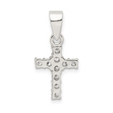 Sterling Silver CZ Cross Pendant - QC-9D1024FB-1307