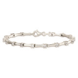 Sterling Silver CZ Fancy Polished Bracelet - QX-EBCF7801-9997