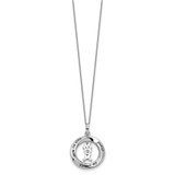 Sterling Silver CZ FIRST MY MOM, FOREVER MY FRIEND Necklace