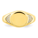 Sterling Silver CZ Gold-tone Signet Ring - QR-8FD761BF-5246