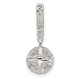 Sterling Silver CZ Halo Dangle Pendant
