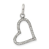Sterling Silver CZ Heart Pendant - QP-8D5BB5E8-2862