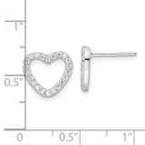 Sterling Silver CZ Heart Post Earrings - QE-A2F43EA2-4632