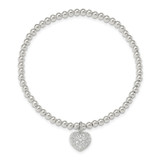 Sterling Silver CZ Heart Stretch Bracelet