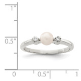 Sterling Silver CZ Imitation Pearl Ring - QR-22327FA9-3799