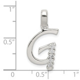 Sterling Silver CZ Letter G Initial Pendant - QC-B8EE9C74-4220