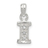 Sterling Silver CZ Letter I Initial Pendant - QC-85CF428D-7183