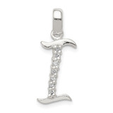 Sterling Silver CZ Letter I Initial Pendant - QC-F7C68EFF-3263