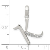 Sterling Silver CZ Letter K Initial Pendant - QC-E3CE41EE-4565