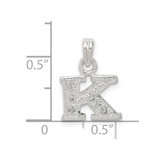 Sterling Silver CZ Letter K Initial Pendant - QC-F08E9533-8230