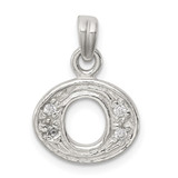 Sterling Silver CZ Letter O Initial Pendant - QC-035E2EDE-6937