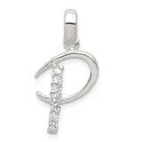 Sterling Silver CZ Letter P Initial Pendant - QC-F1782B4F-6603