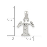 Sterling Silver CZ Letter T Initial Pendant - QC-DCD684D2-9171