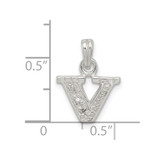 Sterling Silver CZ Letter V Initial Pendant - QC-49FDF93A-4933