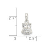 Sterling Silver CZ Owl Pendant