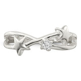 Sterling Silver CZ Star Ring - QR-C28B3A7E-4718