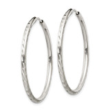 Sterling Silver D/C 2.5x35mm Endless Hoop Earrings - QE-084A62F9-5362