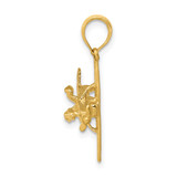 14k 3-D High-Wing Airplane Pendant