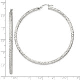 Sterling Silver D/C 3x65mm Hoop Earrings