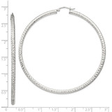 Sterling Silver D/C 3x70mm Hoop Earrings