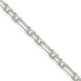Sterling Silver D/C 4.5mm 3 Short Plus 1 Long Cable Link Chain - QF-DB895FDF-7992