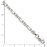 Sterling Silver D/C 4mm 3 Short Plus 1 Long Cable Link Chain - QF-B047D78C-4466