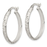 Sterling Silver D/C 4mm Bangle and 3mm Hoop Earring Set - QB-2B747C63-3810