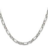 Sterling Silver D/C 6mm 3 Short Plus 1 Long Cable Link Chain - QF-7871C372-6062