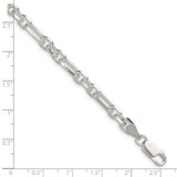 Sterling Silver D/C 6mm 3 Short Plus 1 Long Cable Link Chain - QF-79C76B95-9492